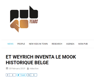 Et Weyrich inventa le mook historique belge - PUB